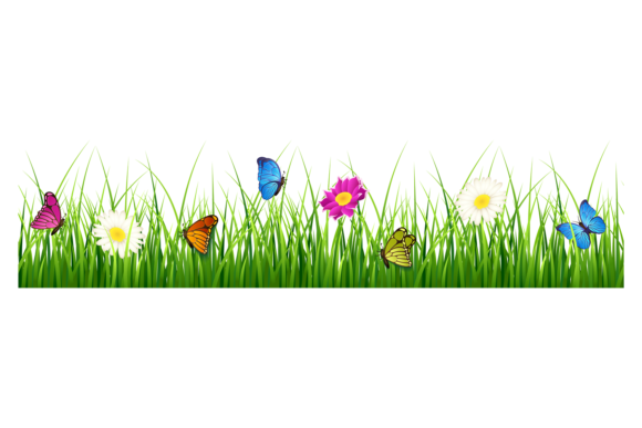 Download Meadow Grass with Flowers and Butterflie - Flowers Collection