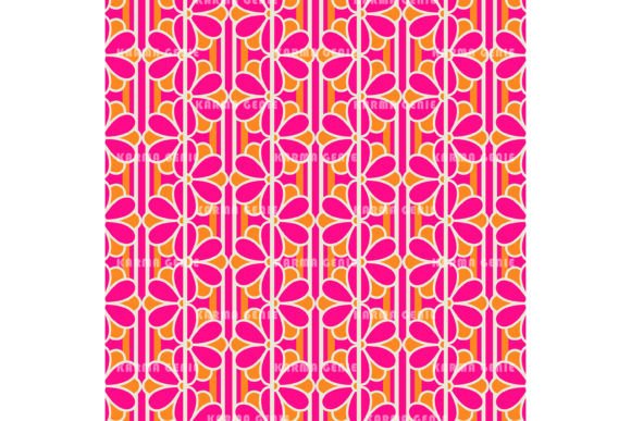 Download Retro 1960s Cute Pink Flowers Background - Retro Collection