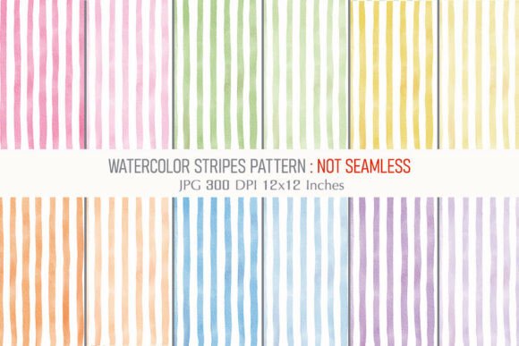 Download Watercolor Stripes Pattern Digital Paper - Watercolor Collection