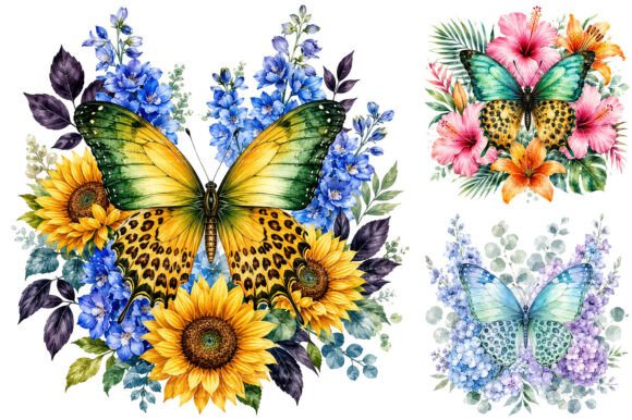 Download Watercolor Leopard Print Butterfly PNG - Watercolor Collection