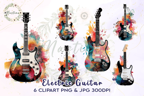 Download Electric Guitar  Watercolor Clipart - Watercolor Collection