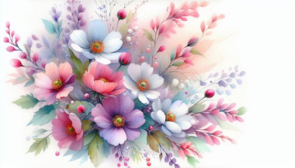 Download 10 Soft Hues of Flowers, Tempera Techniq - Flowers Collection