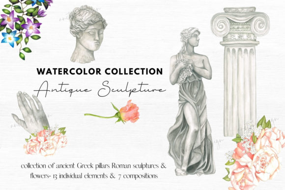 Download Antique Clipart Watercolor Sculptures - Watercolor Collection