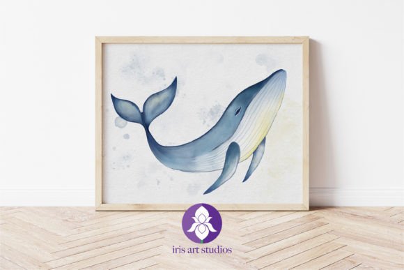 Download Watercolor Whale Kids Nursery Wall Art - Watercolor Collection