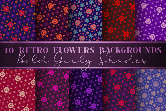 Download Bold Girly Vintage Flowers Digital Paper - Flowers Collection