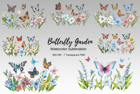 Download Butterfly Garden Watercolor Sublimation - Watercolor Collection