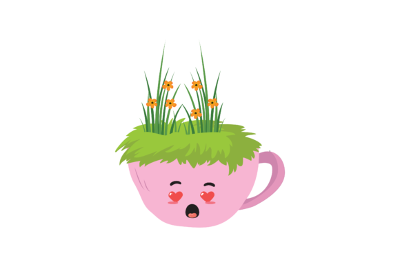 Download Spring Kawaii Cute  Flowers with Cups - Flowers Collection