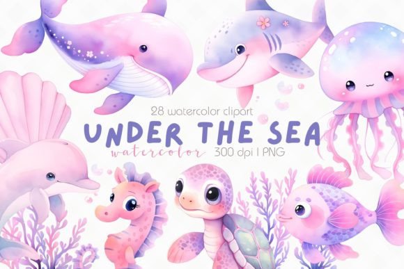 Download Pastel Under the Sea Watercolor Clipart - Watercolor Collection
