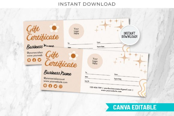 Download Retro Holiday Gift Certificate Template - Retro Collection