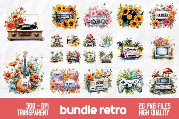 Download Old School Retro Design Bundle - Retro Collection