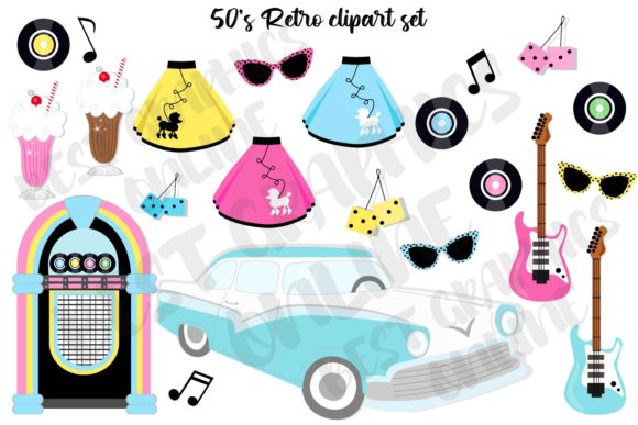 Download 50's Retro Vintage Clipart Vinyl Record - Retro Collection