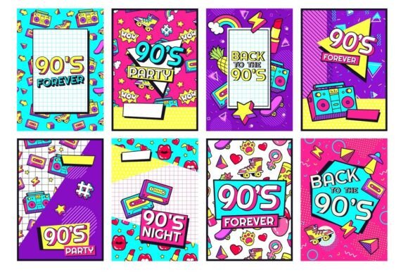 Download Retro 90s Poster. Nineties Forever, - Retro Collection