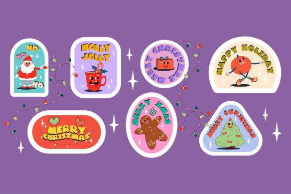 Download Funny Groovy Retro Christmas Character - Retro Collection