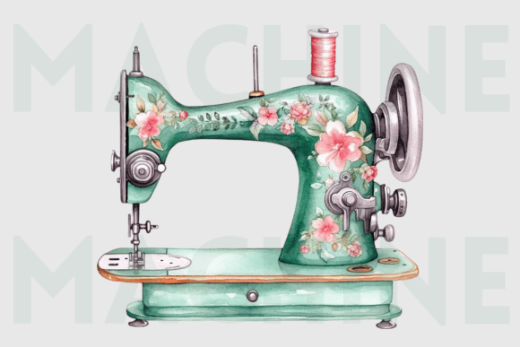 Download Watercolor Sewing Machine Clipart PNG - Watercolor Collection