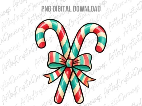 Download Retro Christmas Candy Canes PNG - Retro Collection