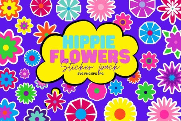 Download Hippie Flowers SVG Pack - Flowers Collection