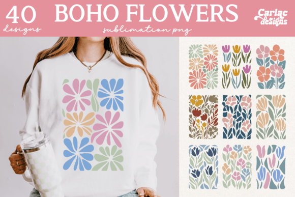 Download Retro Flowers Sublimation Bundle - Retro Collection