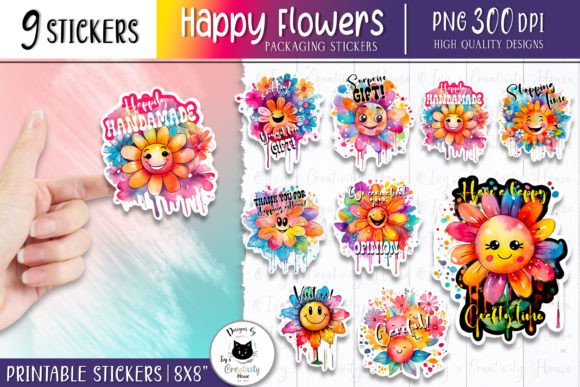 Download Cute Flowers Packaging Sticker Pack - Flowers Collection